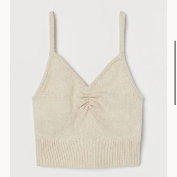 Beige knit crop top - Picture 1 of 3